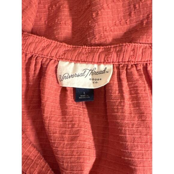 Universal Thread Women's Balloon Long Sleeve Popover Poet Blouse Size M Orange - Picture 7 of 10